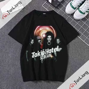 T-shirts masculins Tokio Hotel Rock Rock Mens and Womens T-shirts Music Novel T-shirts à manches courtes t-shirts à manches à manches courtes S52133