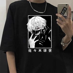 T-shirts voor heren Tokyo Ghoul Kaneki Ken Eyes Kleding Men Grunge 2022 Anime T-shirt Graphic Aesthetic Goth T-shirt Unisex Cartoon T-shirt Male T230103