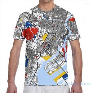 T-shirts pour hommes Tokyo Mondrian carte hommes T-Shirt femmes imprimé partout mode fille chemise garçon hauts t-shirts à manches courtes t-shirts