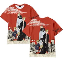 T-shirts voor heren Tokyo Revengers T Shirts Men Women Fahsion Streetwear Summer 3D Shirt Boys Short Sleeve Cartoon