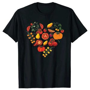 T-shirts voor heren Tomaat Love Vegetabile Gardener Gardening Lover T-shirt Round Neck korte mouw veganistische geschenken t-shirt Casual Basic T-shirts H240407