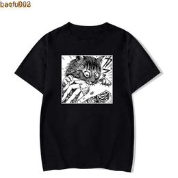 Camisetas de hombre Tomie Junji Ito Camiseta Hombre Unisex Anime Diseño de dibujos animados Hombres Camiseta Homme Verano Tops Manga corta Algodón Estilo vintage Camiseta W0322