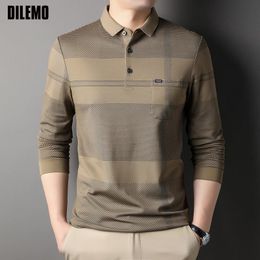 T-shirts T-shirts Top Grade modemerk ontwerper Luxe Plain Mens Polo Shirts Regelmatig passende casual lange mouwen Tops Mens Clothing 230313