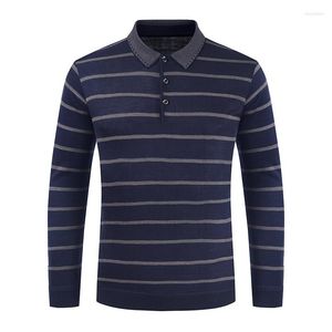 Heren T-shirts Top Grade modemerk ME's Polo Classic Striped T-Shirt For Men Solid Color Casual Long Sleeve Tops Men's Clothing