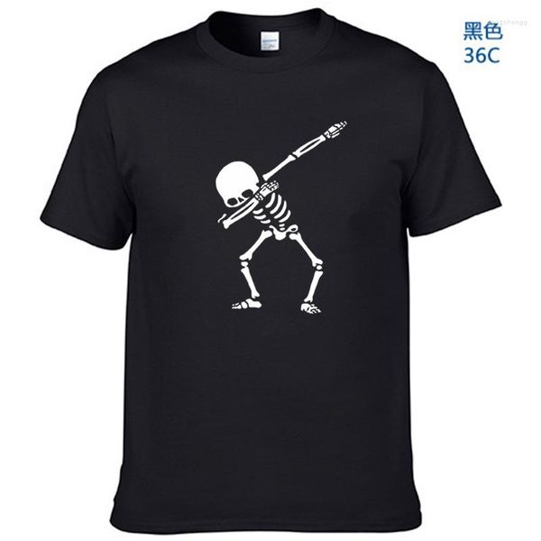 T-shirts pour hommes Top Quality Cotton Dabbing Skeleton Mens T-Shirt 13 Colors Men Funny Skull