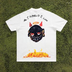 T-shirts pour hommes Top qualité Graffiti Print Polo T-shirt décontracté polyvalent T-shirts en coton Y2k Streetwear hommes et femmes vêtements vêtements