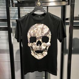 T-shirts pour hommes T-shirt d'été de qualité supérieure Diamond Silver Skull à manches courtes Usine de livraison ultra rapide
