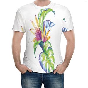 T-shirts pour hommes Top Tee Feuilles tropicales et Monstera avec schéma de couleurs abstrait Éléments floraux hawaïens Nouveauté Activité Compétition USA