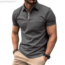 T-shirts pour hommes Tops T-shirt pour hommes Beach Club Rencontres Doux Solide Été Tee Top Col Zip Respirant Classique Quotidien Homme Bureau L230713