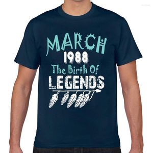 T-shirts pour hommes Tops Shirt Men March 1988 The Birth Of Legends Sexy Harajuku Geek Print Male Tshirt XXX