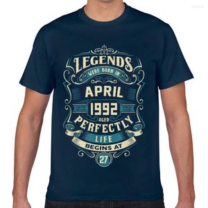 Camisetas para hombre, camisetas, camiseta para hombre, Retro, Vintage, abril de 1992, cumpleaños, Kawaii, negro, estampado Geek, camiseta para hombre XXX