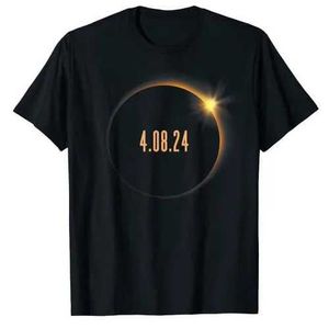 T-shirts voor heren Totaal Spring 4.08.24 Totaal Solar Eclipse 2024 T-shirt Grappige Astronomer Grafische T-shirt Tops Cool Short Sleep Blouses in de Verenigde Staten J240409