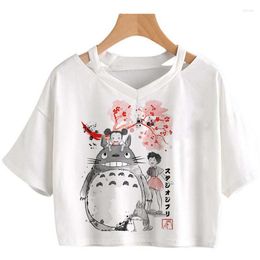 Camisetas de hombre Totoro ropa camiseta mujer estética Grunge Ulzzang Crop Top camiseta Tumblr Harajuku