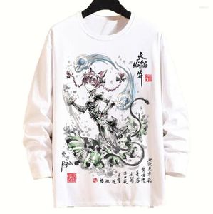 T-shirts pour hommes Touhou Project Cosplay Shirt Kirisame Marisa Hakurei Reimu Cartoon Print Manches longues T-Shirt Casual Top Tee Tshirt