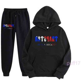 T-shirts voor heren Trainingspak Trapstar Merk bedrukt Sportkleding T-shirts 16 kleuren Warm Tweedelige set Losse hoodie Sweatshirt Broek Joggen Goedkoop LoeTFN0 TFN0