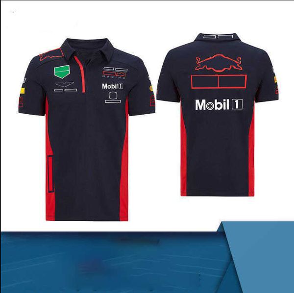 T-shirts pour hommes Survêtements F1 Team Racing Polo Jersey Polyester T-shirt à revers de voiture à séchage rapide Personnalisation du même style