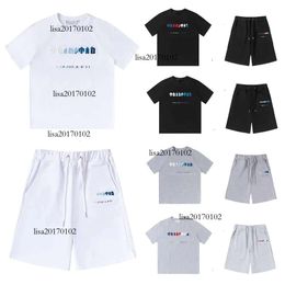 Men's T-Shirts Tracksuits T Shirt Designer Embroidery Letter Black White Grey Rainbow Color Summer Sports Fashion Trapstar Track Suits Short Sleeve