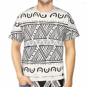 T-shirts pour hommes Motif de tissu de boue traditionnel Chemise imprimée en 3D pour homme Boue africaine Tribal Unisexe Polyester Loose Fitness Beach Male Tees
