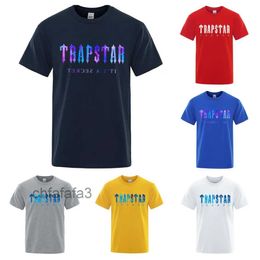 Camisetas para hombres Trapstar London Undersea Blue Impreso camiseta Hombres Verano Transpirable Casual Manga corta Calle de gran tamaño Marca de algodón L4ly # VXFU