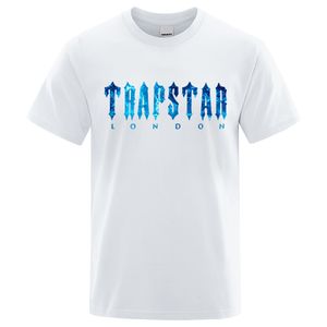 Männer T-Shirts Trapstar London Undersea blau Gedruckt T-Shirt männer Sommer Atmungsaktive Casual Kurzarm Straße Übergroße Baumwolle Marke T Shirts 230625