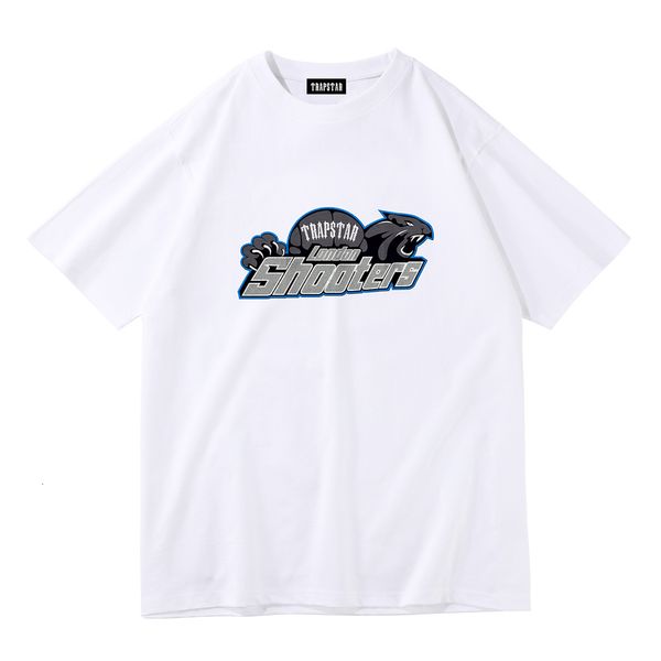 Camisetas para hombre TRAPSTAR Camiseta para hombre Algodón Verano Suelta Manga corta Negro Casual Sin cuello Jersey Cabeza Letra impresa Versátil 230414