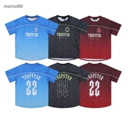 T-shirts masculins Trapstar Mesh Football Jersey Blue Black Red Men Sportswear T-shirt Designer Clothing 99999