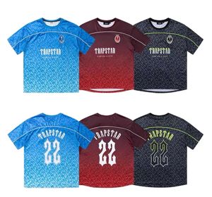 T-shirts pour hommes Trapstar Mesh Football Jersey Bleu Noir Rouge Hommes Sportswear T-shirt Blazer2