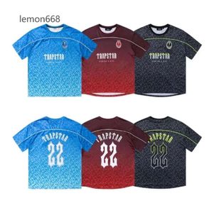 T-shirts pour hommes Trapstar Mesh Football Jersey Bleu Noir Rouge Hommes Sportswear T-shirt Designer Vêtements de mode 345435