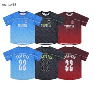 T-shirts voor heren Trapstar Mesh Football Jersey Blue Black Red Men Sportswear T-Shirt Designer Fashion Clothing 36665
