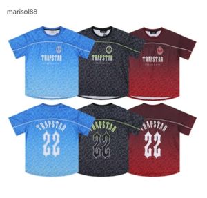 T-shirts masculins Trapstar Mesh Football Jersey Blue Black Red Men Sportswear T-shirt Designer Clothing 65765878