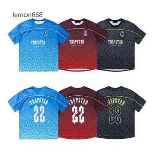 T-shirts masculins Trapstar Mesh Football Jersey Blue Black Red Men Sportswear T-shirt Designer Clothing 435444