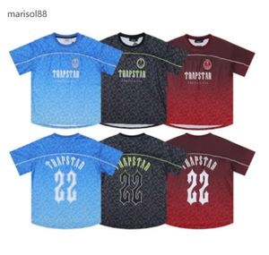 T-shirts masculins Trapstar Mesh Football Jersey Blue Black Red Men Sportswear T-shirt Designer Clothing 77777888