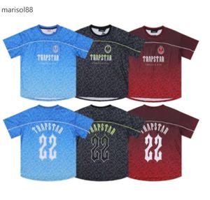 T-shirts voor heren Trapstar Mesh Football Jersey Blue Black Red Men Sportswear T-shirt Designer Fashion Clothing 6666555