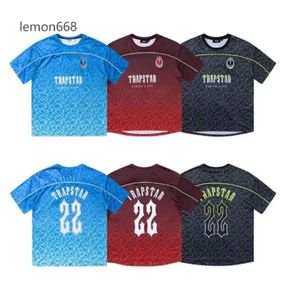 T-shirts masculins Trapstar Mesh Football Jersey Blue Black Red Men Sportswear T-shirt Designer Clothing 4556623ess