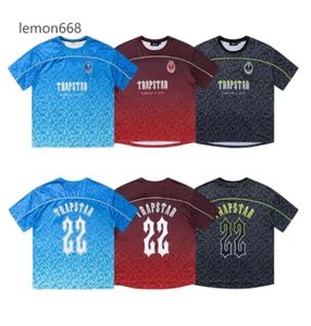 T-shirts masculins Trapstar Mesh Football Jersey Blue Black Red Men Sportswear T-shirt Designer Clothing 8889999888777