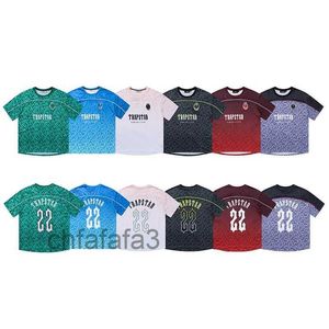 T-shirts pour hommes Trapstar Mesh Football Jersey Bleu Noir Rouge Hommes Sportswear T-shirt Blazer 4ORC