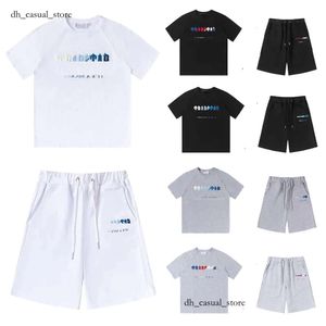 T-shirts T-shirts Trapstar Trapsuits Designer Embroidery Letter Luxe Zwart White Gray Rainbow Color Summer Sports Fashion Catton Cord Top Korte mouw