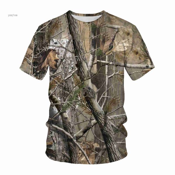 T-shirts hommes arbres chasse de la forêt impression 3D t-shirt décontracté drôle hommes t-shirt été femmes o-cou à manches courtes unisexe streetwear