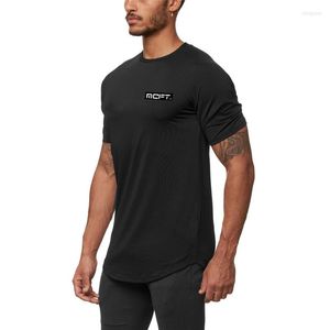 Heren t shirts trend casual snel droge ademende mode sport tops korte mouw fitness mesh kleding hardlopen