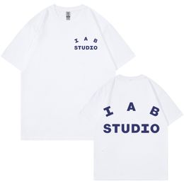 T-shirts voor heren Trend IAB Studio T-shirt voor heren Koreaanse grafische print Dames Katoen Ademend Korte mouw Hiphop Oversized Unisex Streetwear Tops 230718