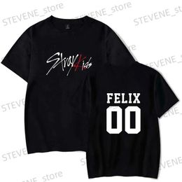 Heren T-shirts Trend Kpop Stray Kids T-shirt SKZ Mannen Vrouwen Katoenen T-shirt Straykids Seungmin FELIX HYUNJIN JEONGIN MINHO Korte Slve T-shirt T240325