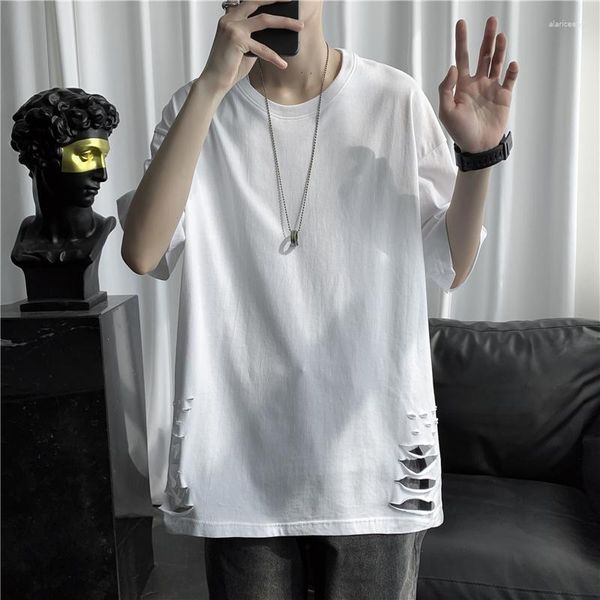 T-shirts pour hommes TRENDY DARK SHREAL T-shirt de style Hong Kong à manches courtes à manches courtes à manches courtes