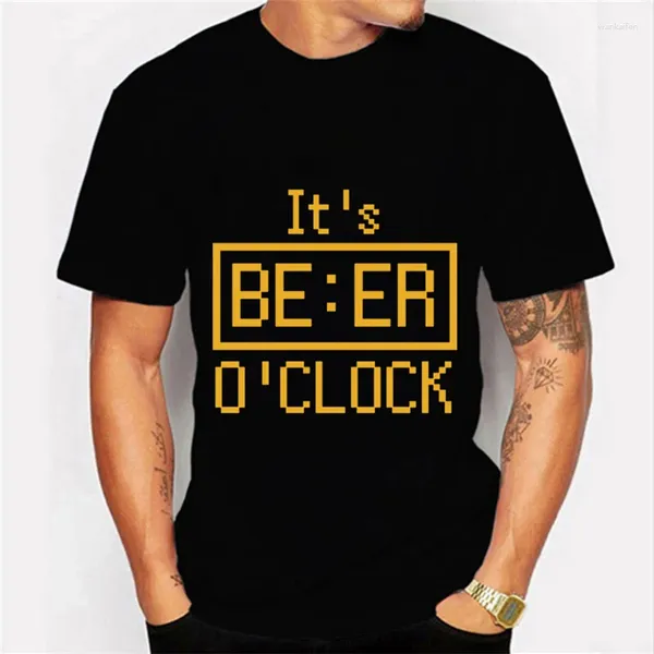 T-shirts pour hommes Streetwear tendance hommes Summer Summer Sleeve Basic Tees Harajuku Vintage Shirt Its Horloge de bière