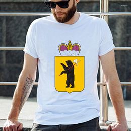 T-shirts pour hommes TriDitya 50533 # couronne hache ours Yaroslavl région t-shirt haut t-shirt été mode Cool O cou à manches courtes