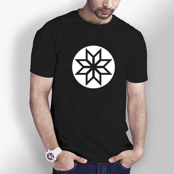 Camisetas para hombre TriDitya HT0741 # amuleto Alatyr estrella sin círculo Camiseta de algodón Unisex cuello redondo Camiseta de manga corta hecha a medida