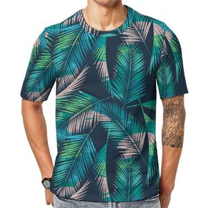 T-shirts voor heren tropische palmbladeren t-shirt kleurrijke botanische esthetiek o nek retro t-shirt strand man grafische tops plus maat 5xl 6xlmen's