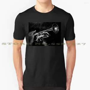 Mannen T-shirts trompet grafische aangepaste grappige T-shirt Carolm muziek hoorn instrument messing zwart-wit musical