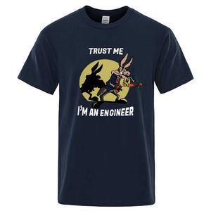 Heren t-shirts Trust Me Im a Engineer T-shirt voor mannen Pure katoenen vintage t-shirt ronde nek engineering T-klassieke man kleding extra groot T230103