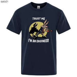 T-shirts pour hommes Faites-moi confiance, je suis un ingénieur T-shirt pour hommes T-shirt vintage en pur coton Col rond T-shirts d'ingénierie Classique Homme Vêtements surdimensionnés L230520 L230520
