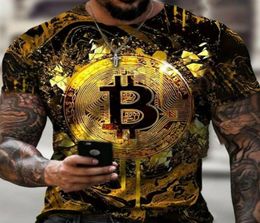 Heren T-shirts T-shirt Crypto Valutahandelaren Gouden Munt Katoenen overhemden1629047